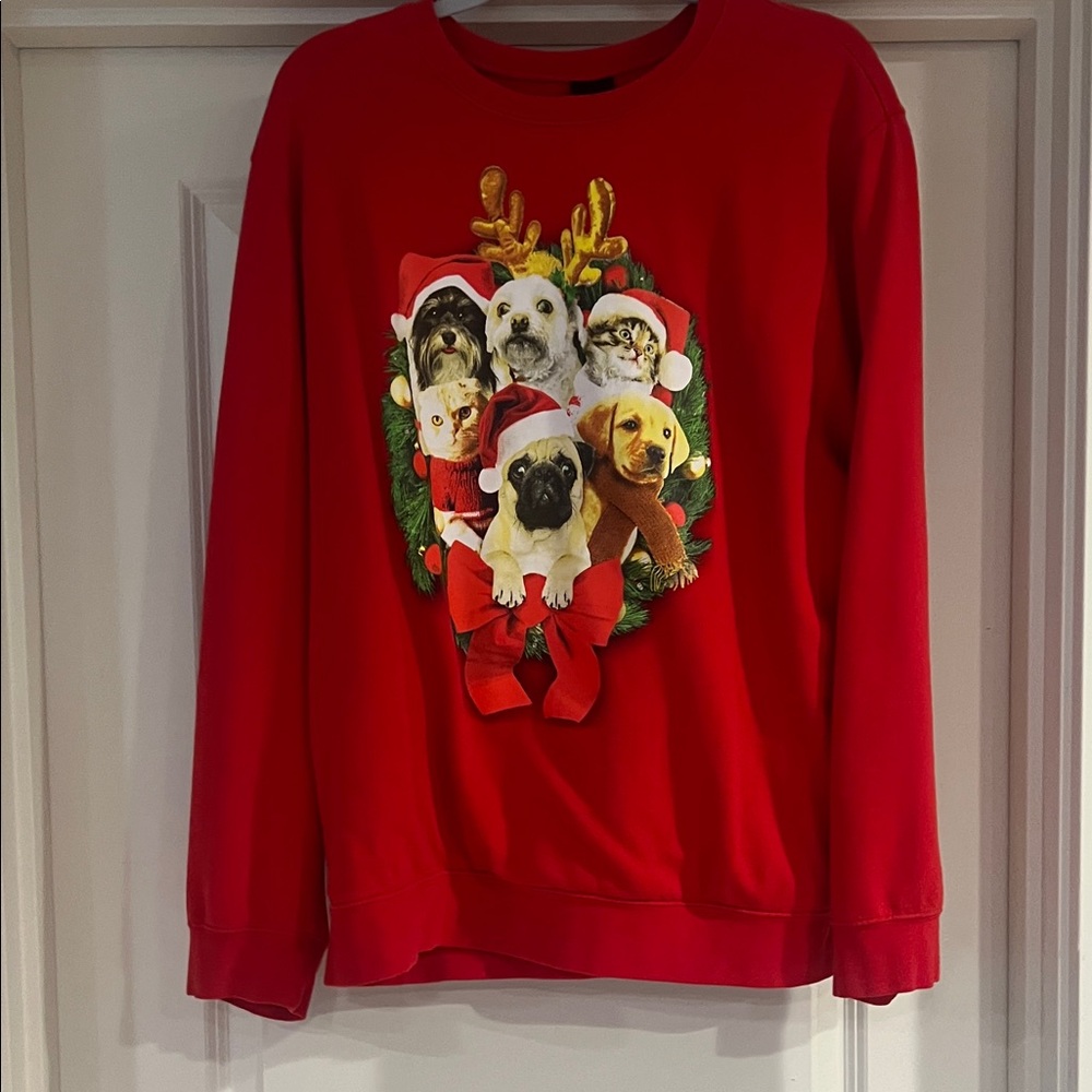 Fifth Sun Ugly Christmas Sweater Cats Dogs Holiday Size 2